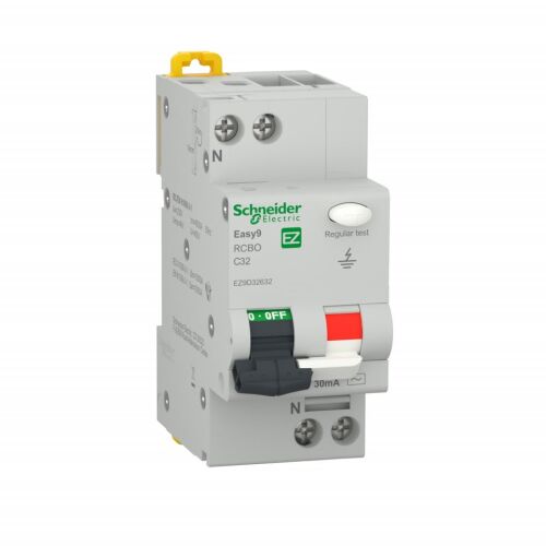 Automatische Sicherung mit Differentialschutz 32A P+N, AC-Typ, 30mA, 4,5kA, Schneider Easy9 121533928