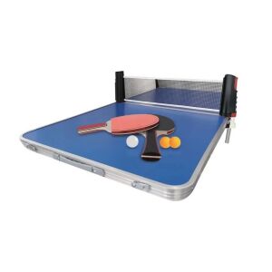 Pingpong szett összecsukható hálóval, 2 játékosnak, 6 darab, fekete/piros