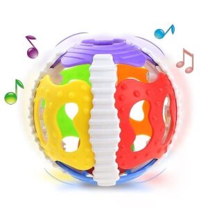 Baba játék 6+ hónapos korig, hangokkal és fényekkel, érzékelő labda, szilikon, többszínű