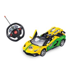 Žltá a zelená Lamborghini diaľkovo ovládané auto s volantom - Welora