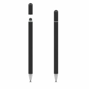 Tech-Protect Magnet Stylus, strieborný, dva pohľady, zobrazujúci stylus s a bez krytu - Tech-Protect