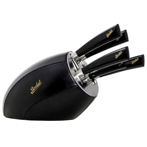 Berkel Elegance Sense Block késkészlet 5 késsel fekete bőr állványban
