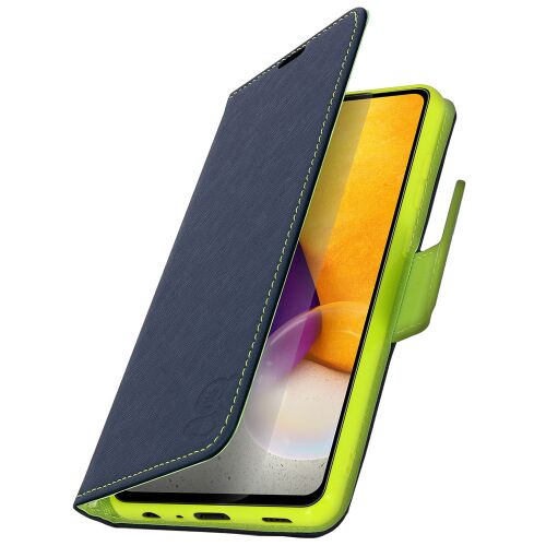 Samsung Galaxy A72 4G (LTE) kék-kék Fancy Book tok mágneses záródással - Telefontok