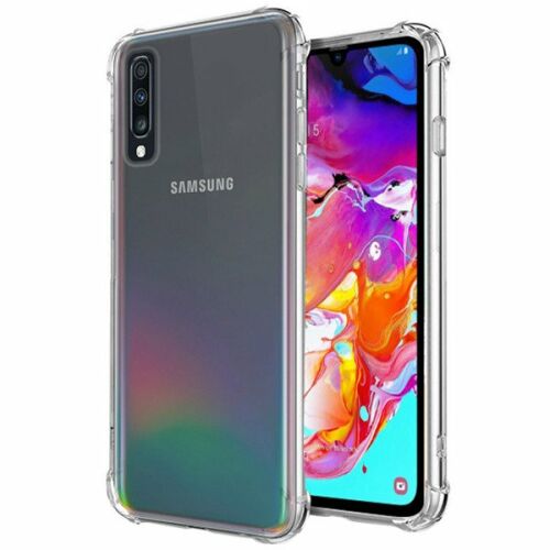 Samsung tok, Galaxy A50 modellhez, szilikon, ütésálló hát, átlátszó