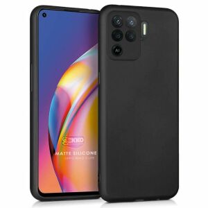 Oppo Reno 5 Lite borító, vékony szilikon, Ultra Slim, Jelly, Matt Effect, kameravédelemmel, Fekete