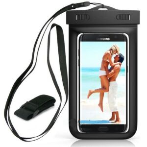 Husa WATERPROOF - subacvatica impermeabila UNIVERSALA, Prindere brat sau gat - NEAGRA