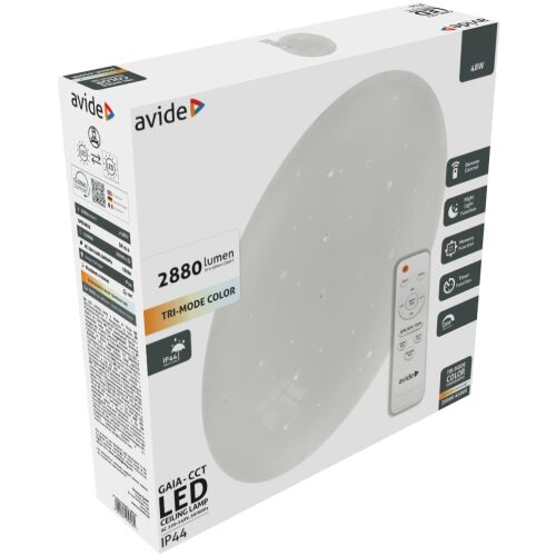 Avide Gaia 48W CCT LED Deckenleuchte, dreifarbig, 2880 Lumen, IP44
