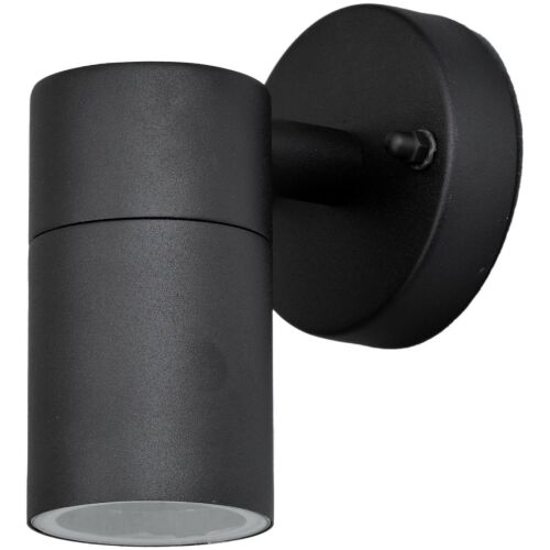 Avide Peka lampa ścienna zewnętrzna, czarna, stal nierdzewna i szkło