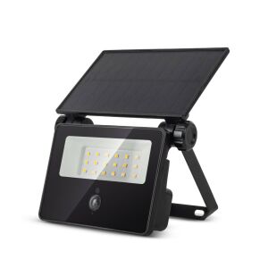 Avide Solar LED Flutlicht mit Bewegungssensor, 4000K, 400 Lumen, Schwarz - Solarlaterne