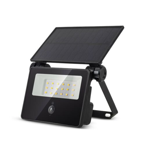 Avide Solar LED Flutlicht mit Bewegungssensor, 4000K, 400 Lumen, Schwarz