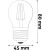 Avide LED Mini Globe Filament Glühbirne, 4.5W, E27, 4000K, 45mm x 80mm