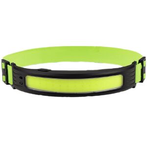 Entac Nabíjateľná LED čelovka, čierna a zelená, s nastaviteľným hlavovým popruhom - Entac