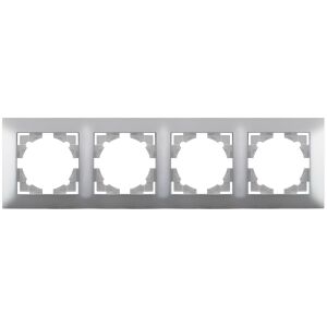 Entac Arnold horizontaler Wandrahmen 4 Silber 121558803 - Rahmen für Schalter