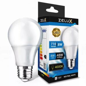Żarówka LED Zelux 8W E27 A60 Globe, 4000K neutralna biel, 710 lumenów - Lampy i oświetlenie
