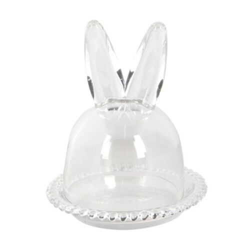 CLEEF.6GL3376 Üveg bonbonier nyuszifüles búrával 14x16cm 121566453