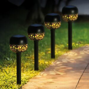 Bewello Garden of Eden szolár kerti lámpák megvilágítanak egy ösvényt éjszaka - Bewello