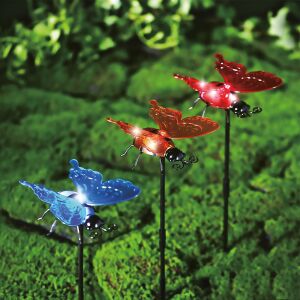 Bewello Garden of Eden szolár pillangó leszúrható lámpák kerti környezetben - Bewello