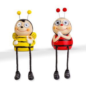 Bewello napelemes méhecske kerti dísz, piros és sárga méhecske figurák - Bewello