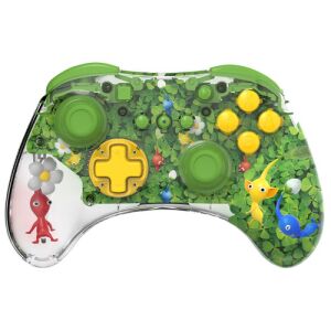 PDP REALMz Pikmin Clover Patch Wireless Controller für Nintendo Switch, grünes transparentes Design mit Pikmin-Charakteren - Controller