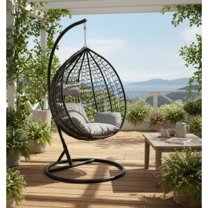Pepita Large Garden Armchair mit Kissen XL - einzeln #schwarz-grau