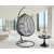 Pepita XL hanging chair with cushions, black and gray, for outdoor and indoor use