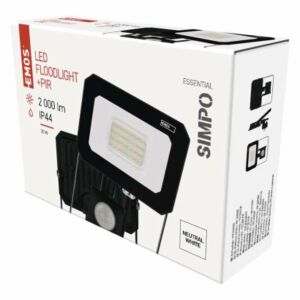 EMOS LED reflektor SIMPO PIR 20W, 2000 lm természetes fehér, IP44