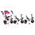 MalPlay 3-in-1 Tricycle with Canopy, Basket, and Horn - Pink - 3 Stages