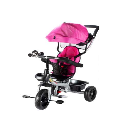 MalPlay 3-in-1 Tricycle with Canopy, Basket, and Horn - Pink