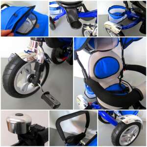 Szülőkaros tricikli, felfújható kerekű tricikli, kék 40984837 Tricikli
