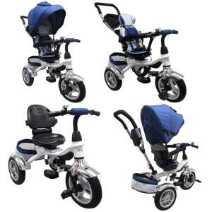 Tricikli felfújható kerékkel, szülőkaros tricikli gyerekeknek, farmer kék 40984866 Triciklik - Megfordítható ülés