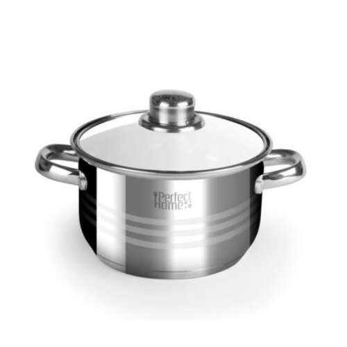 Perfect Home rozsdamentes acél lábas üveg fedővel, 20cm, 3L - Perfect Home
