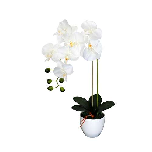 SmileHOME by Pepita Orchidea Művirág 1 szálas kerek kaspóban 55cm - Többféle