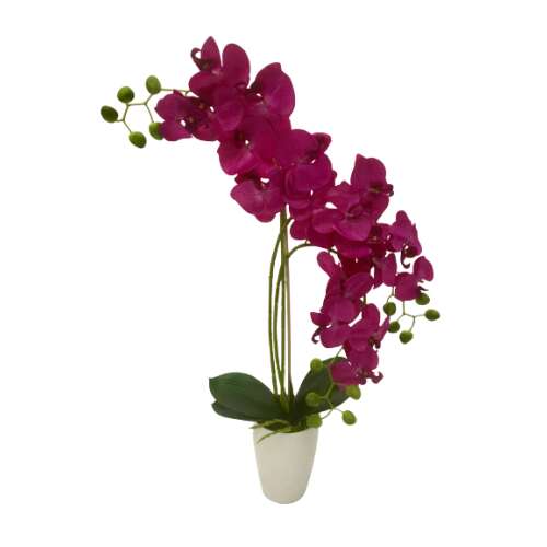 Orchidea Művirág hosszú csokros magas kaspóban 85cm - Többféle 41102648