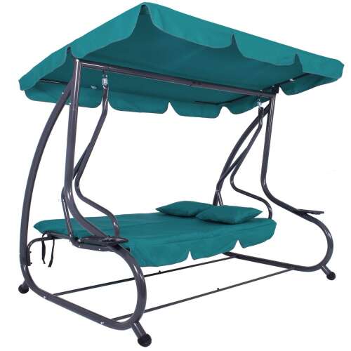 Springos Garden swing "Venezia" real 3 person, 210x125 cm, 280kg capacity turquoise
