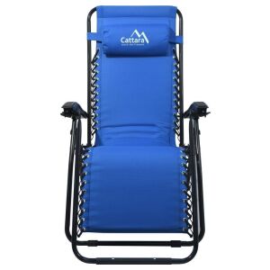 Cattara LIVORNO kék dönthető kempingszék fejtámlával és karfákkal - Cattara