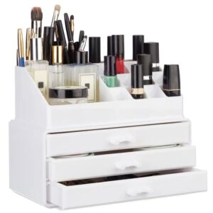 TALA Smink Tároló fiókokkal és rekeszekkel, kozmetikumokkal feltöltve - Kozmetikai rendszerező