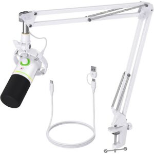 MAONO PD200XS USB Dynamic Streamer Mikrofon RGB + Tartókar Kit - Fehér PD200XS white 121644794 - Acer