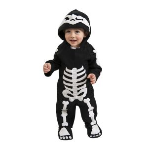 Csecsemő csontváz jelmez, aranyos csontváz jumpsuit Halloweenre, fekete-fehér csontváz jelmez gyerekeknek - Rubie's