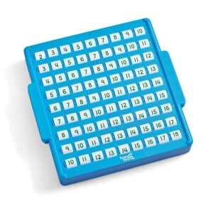 Hand2Mind Tablă de Exersare a Adunării, tablă din plastic albastru cu numere și probleme de adunare - Jocuri educative pentru școlari