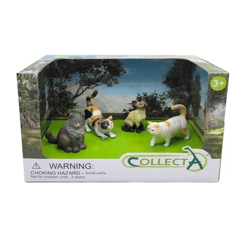 4 db kézzel festett Loving Kittens figurából álló készlet, CollectA márka, 3 éves kortól