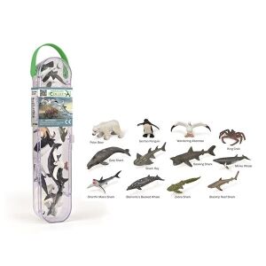 Collecta Óceáni Állatok 12-es Csomag, 12 kézzel festett tengeri állat miniatűr figura, beleértve a jegesmedvét, pingvint, cápát, bálnát és még sok mást - Collecta