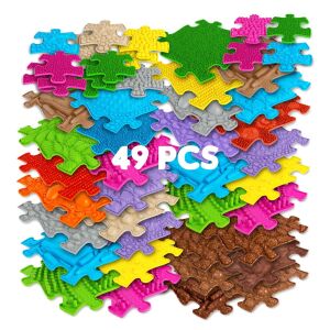 Set de covorașe puzzle ortopedice senzoriale Muffik Diamant, 49 bucăți - Premergatoare și Jocuri de dezvoltare pentru copii mici