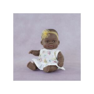 My Friends and Me Afrikai baba, 21 cm, virágos ruhában, sárga masnival - Miniland