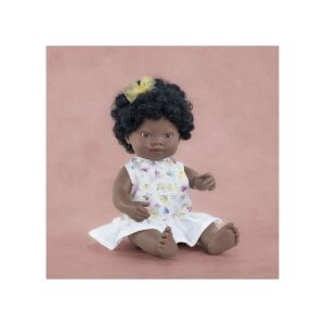 Кукла My Friends and Me 38 cm, африканско бебе в рокля, с ароматно тяло - Miniland