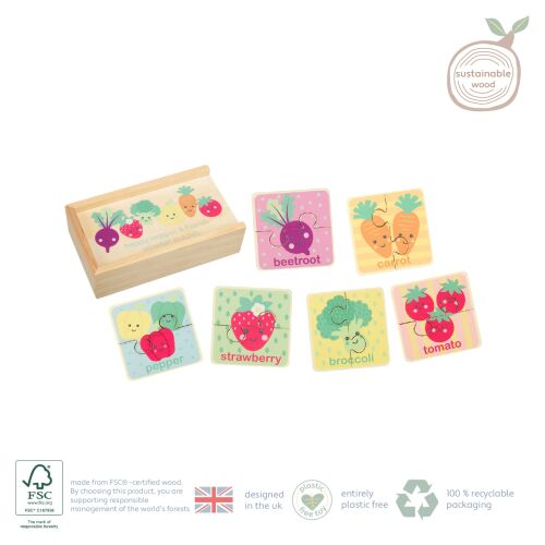 Fa puzzle dobozban Zöldségek, Narancsfa játékok 121656054 - Orange Tree Toys