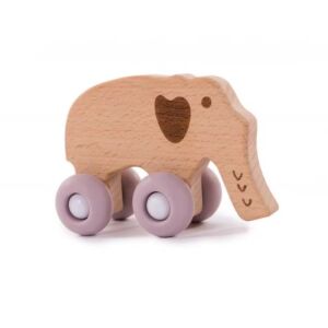 Bo Jungle fából készült elefántjáték kerekeken, rózsaszín 121656175 - Babajáték