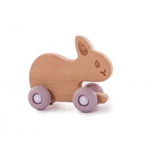Bo Jungle kerekes fából készült nyúljáték, rózsaszín 121656176 - Bo Jungle