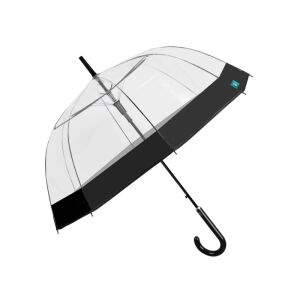 Perletti átlátszó kupola alakú esernyő fekete szegéllyel, ferde nézet - Perletti