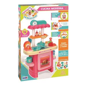 Bucătărie modernă roz pentru copii cu 16 accesorii, înălțime de 54 cm, set de bucătărie de joacă pentru copii - Bucatarie pentru copii
