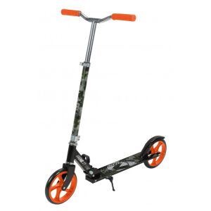 Nerf Saica 2-Rad-Kinderroller mit verstellbarer Höhe und klappbarem Ständer, schwarz mit Tarnmuster und orangen Rädern - Elektrofahrzeug, Dreiräder, Laufräder und Kinder-Roller